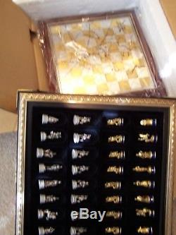 Franklin Mint CIVIL War Chess Set Early Edition New In Box Gold & Silver Plated