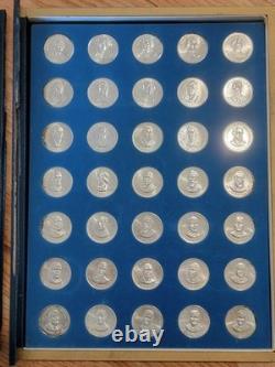 Franklin Mint COMPLETE 39.925 Silver Medal Set -President Washington to Reagan