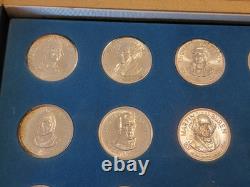 Franklin Mint COMPLETE 39.925 Silver Medal Set -President Washington to Reagan