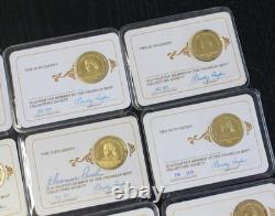Franklin Mint Charter Member. 925 Sterling Silver Token Lot of 11, Toned 72.9g