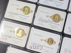 Franklin Mint Charter Member. 925 Sterling Silver Token Lot of 11, Toned 72.9g