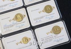 Franklin Mint Charter Member. 925 Sterling Silver Token Lot of 11, Toned 72.9g
