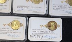 Franklin Mint Charter Member. 925 Sterling Silver Token Lot of 11, Toned 72.9g