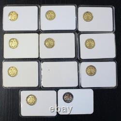 Franklin Mint Charter Member. 925 Sterling Silver Token Lot of 11, Toned 72.9g