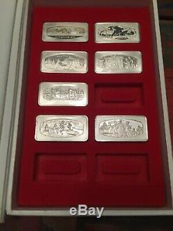 Franklin Mint Christmas Ingots 9.375 oz Sterling Silver Bullion 1972 73 75 77 78