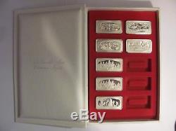 Franklin Mint Christmas Ingots, set of seven 1000 grains Solid Sterling Silver
