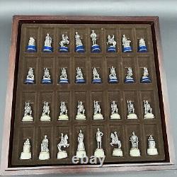 Franklin Mint Civil War Chess Set 1983 Edition + Board + COA + All Cards
