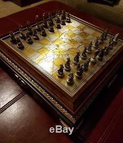 Franklin Mint Civil War Chess Set! Limited Gettysburg Edition Gold And Silver