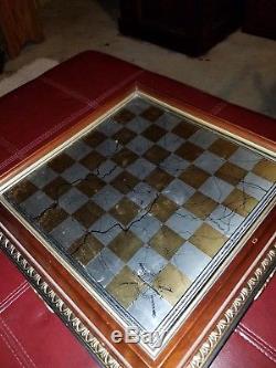 Franklin Mint Civil War Chess Set! Limited Gettysburg Edition Gold And Silver