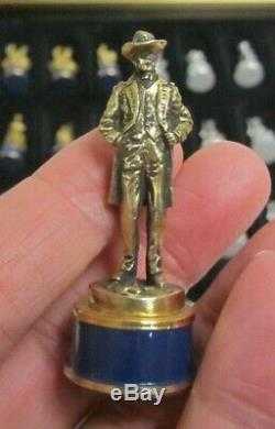 Franklin Mint Civil War Pewter Chess Set Gettysburg Edition Gold Silver Plating