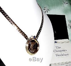 Franklin Mint Cleopatra 22kt gold plated on Sterling Silver 17 Necklace COA/BOX