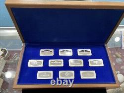 Franklin Mint Collection of Official Silver ingots of the Great Western Mines