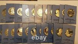 Franklin Mint Commemorative. 925 Sterling Silver Medal Coin Lot of 22 Coins