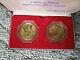 Franklin Mint Documents Of Freedom 2 Coin Set 24k Gold Over. 999 Fine Silver