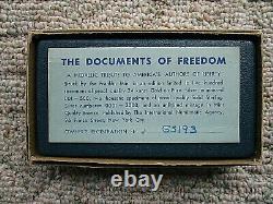 Franklin Mint Documents of Freedom 2 Coin Set 24K Gold Over. 999 Fine Silver