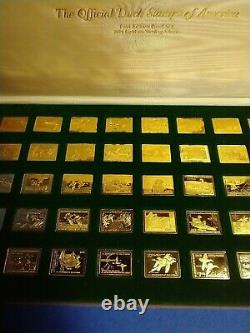 Franklin Mint Ducks Of America Stamp Set Silver With 24kt Gold Electoplated
