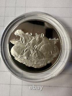 Franklin Mint East African Wild Life Society Gerenuks 2 Oz Proof Silver
