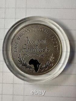 Franklin Mint East African Wild Life Society Kongoni Hartbeests 2 Oz Proof