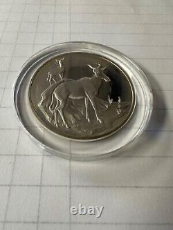 Franklin Mint East African Wild Life Society Kongoni Hartbeests 2 Oz Proof