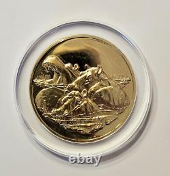 Franklin Mint East African Wildlife Society Silver. Large 2 oz Medal Coins