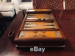 Franklin Mint Excalibur Backgammon Set WithGold, Silver Coin pieces