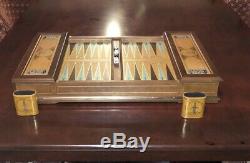 Franklin Mint Excalibur Backgammon Set WithGold, Silver Coin pieces