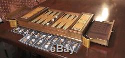 Franklin Mint Excalibur Backgammon Set WithGold, Silver Coin pieces