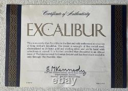 Franklin Mint Excalibur Sword Display with COA Wall Case Gold & Silver Arthur