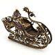 Franklin Mint Faberge 24k Gold Over Sterling Jeweled Sleigh Rubies Pearls Enamel