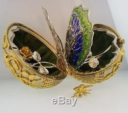 Franklin Mint Faberge Egg The Emergence of Spring Silver & Gold only 750 made