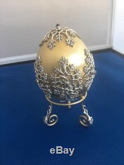 Franklin Mint Faberge Winter Enchantment Egg Silver, 24K Gold, Sapphires