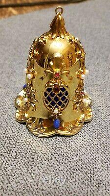 Franklin Mint Faberge jeweled sterling silver vermeil jeweled bell
