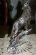 Franklin Mint Figurine Call Of The Wild Silver-plated Wolf On Crystal Base