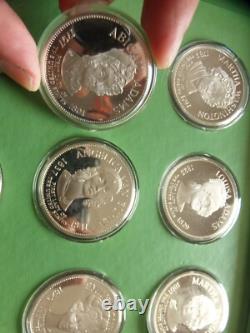 Franklin Mint First Ladies 43 commemorative cameo proof medals sterling Silver