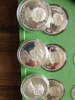 Franklin Mint First Ladies 43 commemorative cameo proof medals sterling Silver