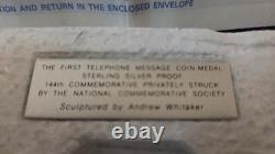 Franklin Mint First Telephone Message orig pkg. 925 SILVER 1 troy oz PRISTINE