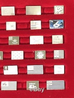 Franklin Mint Flags of American Revolution 64 Mini Sterling Silver Bar Set