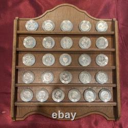 Franklin Mint Floral Alphabet Sterling Silver Miniature Plates