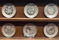 Franklin Mint Floral Alphabet Sterling Silver Miniature Plates