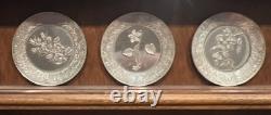 Franklin Mint Floral Alphabet Sterling Silver Miniature Plates