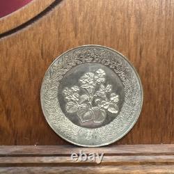 Franklin Mint Floral Alphabet Sterling Silver Miniature Plates