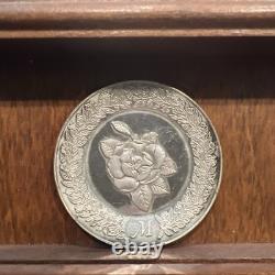 Franklin Mint Floral Alphabet Sterling Silver Miniature Plates