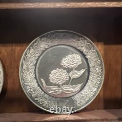 Franklin Mint Floral Alphabet Sterling Silver Miniature Plates
