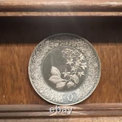 Franklin Mint Floral Alphabet Sterling Silver Miniature Plates