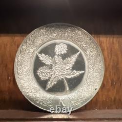Franklin Mint Floral Alphabet Sterling Silver Miniature Plates
