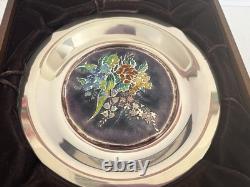 Franklin Mint Four Seasons SPRING BLOSSOMS Sterling Silver Champleve Plate