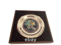 Franklin Mint Four Seasons SPRING BLOSSOMS Sterling Silver Champleve Plate