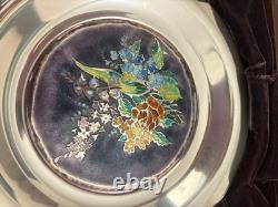 Franklin Mint Four Seasons SPRING BLOSSOMS Sterling Silver Champleve Plate