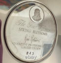 Franklin Mint Four Seasons SPRING BLOSSOMS Sterling Silver Champleve Plate