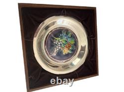 Franklin Mint Four Seasons SPRING BLOSSOMS Sterling Silver Champleve Plate